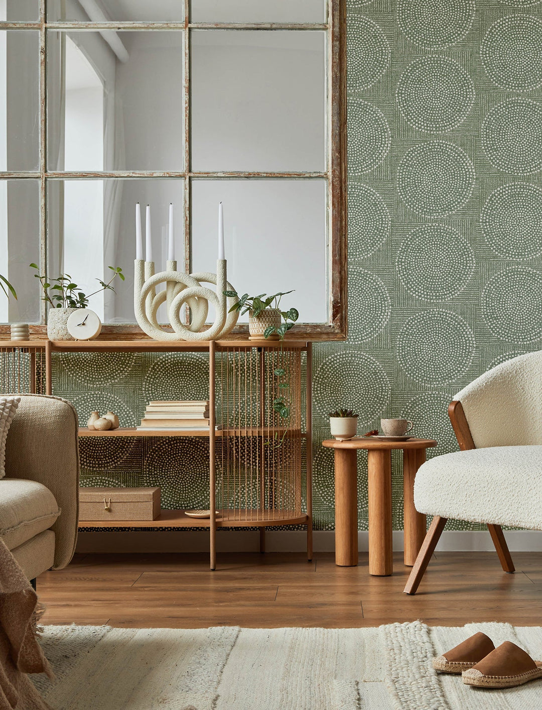 Salma Sage Medallion Wallpaper by A-Street Prints Designer