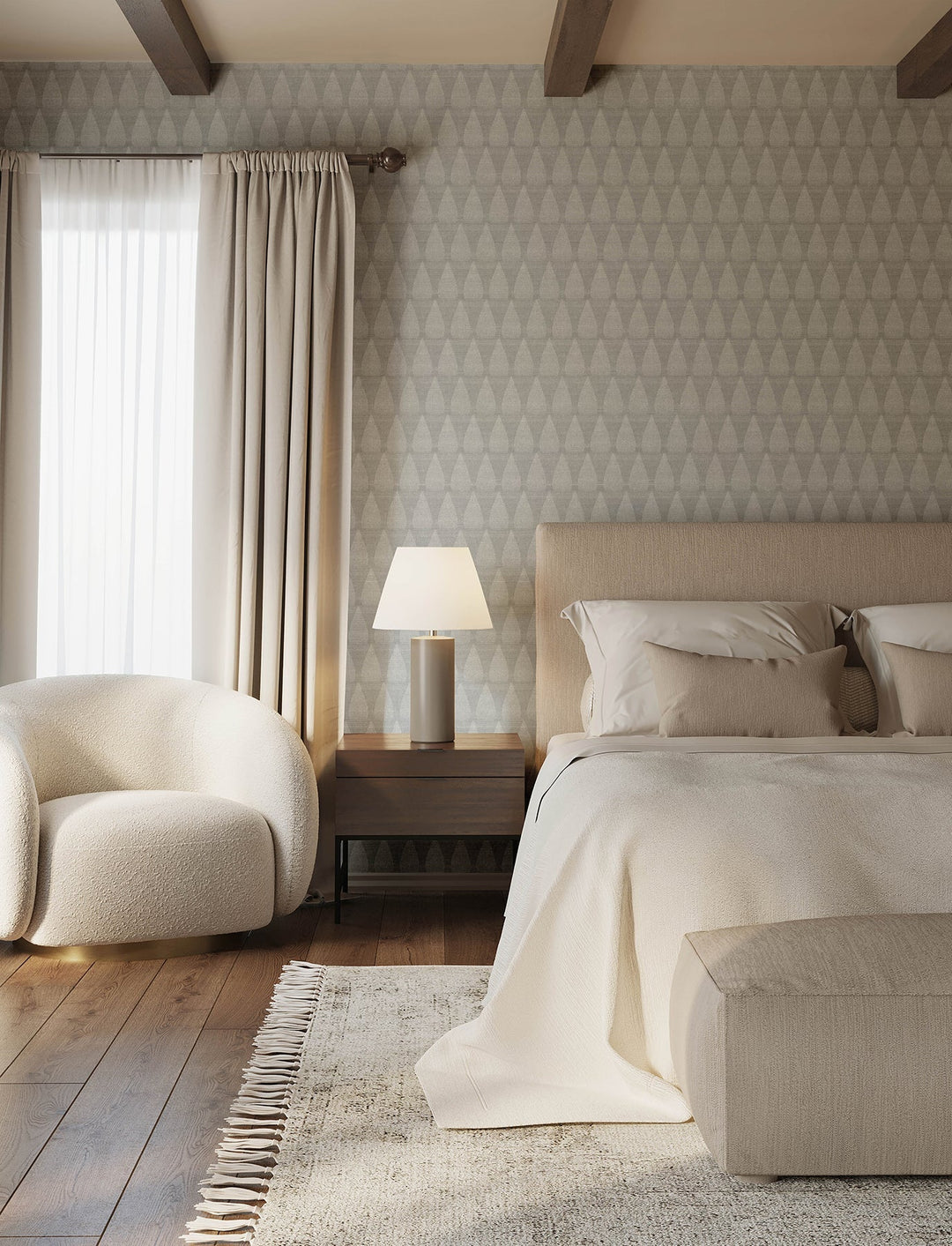 Mirko Stone Ogee Wallpaper by A-Street Prints Designer