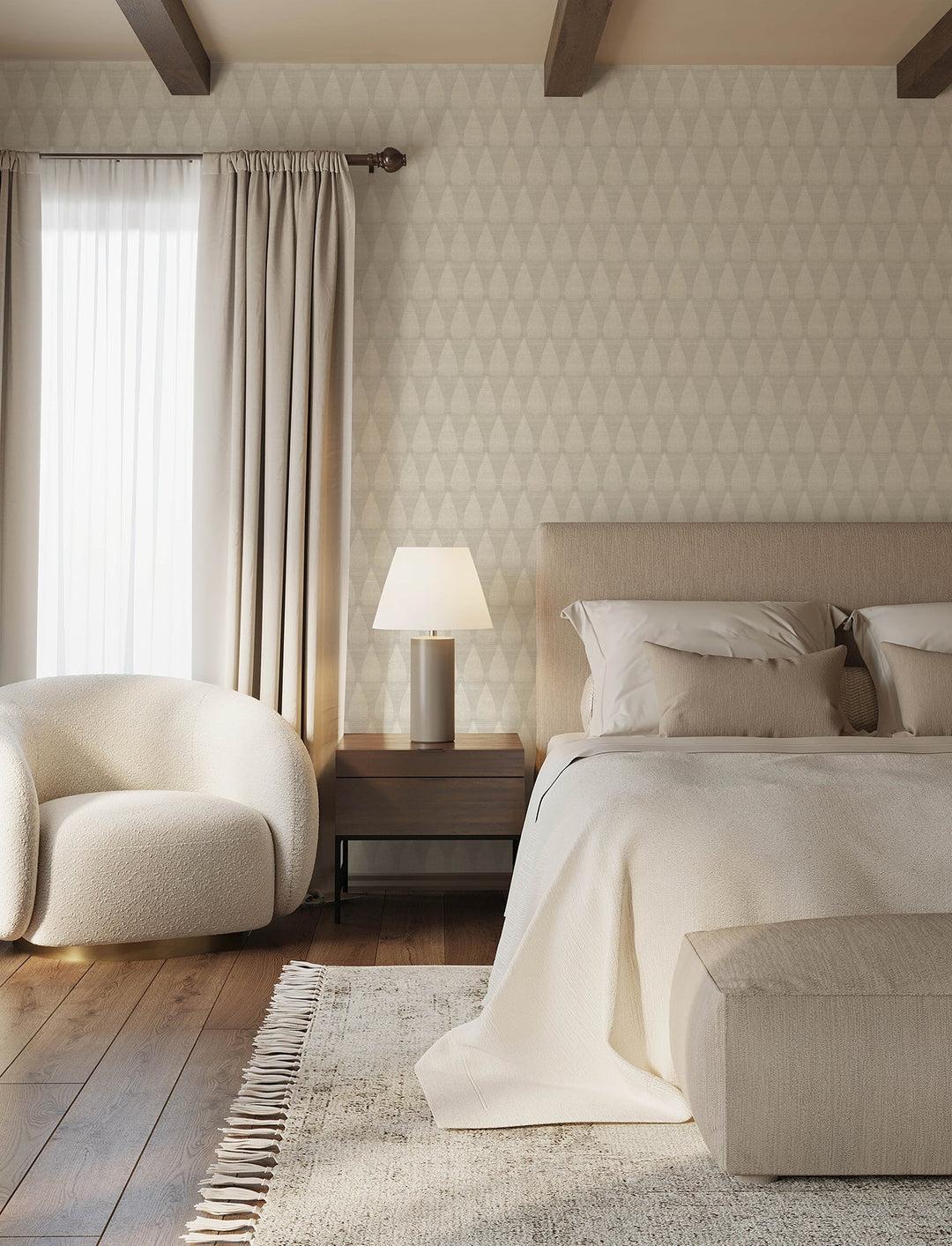 Mirko Grey Ogee Wallpaper by A-Street Prints Designer