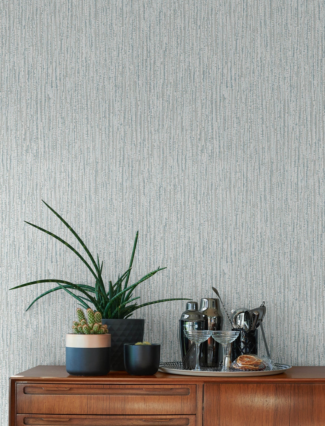 Corliss Light Blue Beaded Strands Wallpaper by A-Street Prints Designer