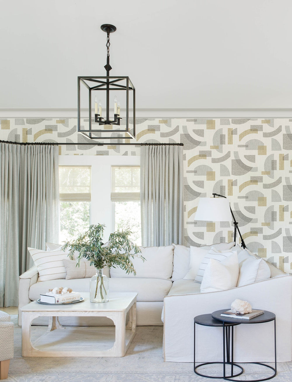 Fulton Gold Shapes Wallpaper by A-Street Prints Designer