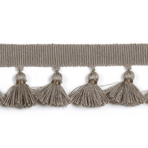 Europatex Fabric Hellenic Key Tassel Fringe Slate