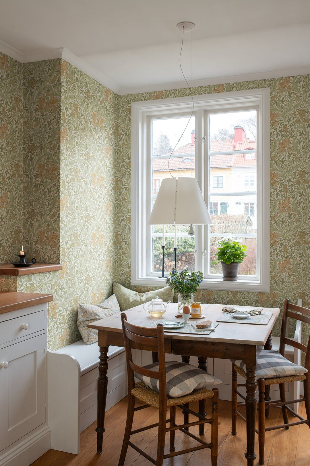 Iris Light Green Wild Gardens Wallpaper by A-Street Prints Designer