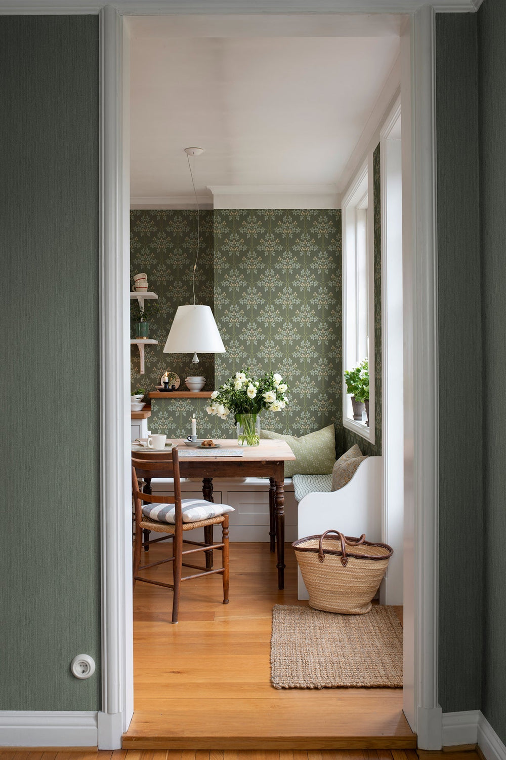 Blackberry Grey Vine Trellis Wallpaper by A-Street Prints Designer