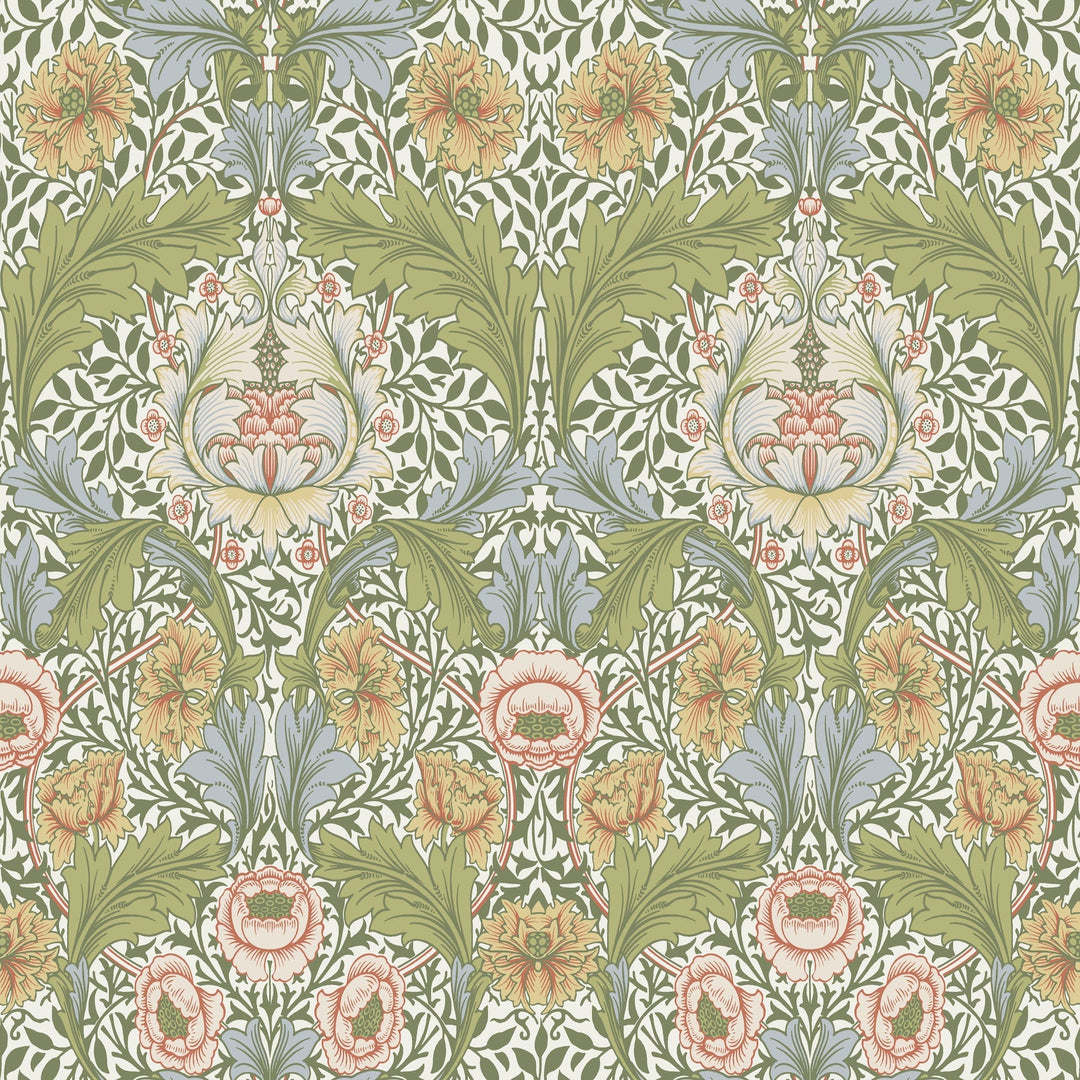 Myrtle Green Floral Ogee Wallpaper by A-Street Prints Designer