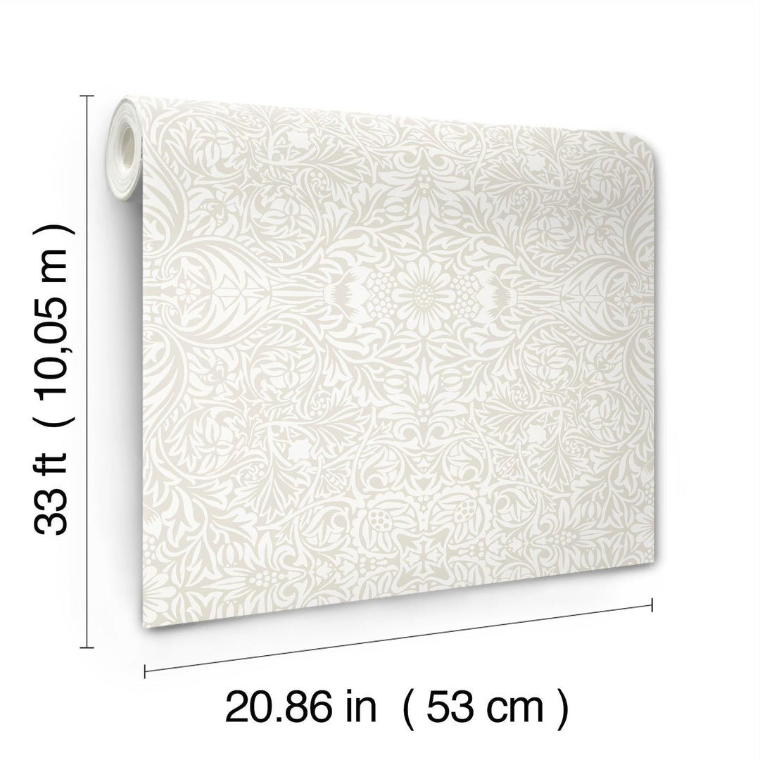 Ceiling Dove Intricate Floral Wallpaper by A-Street Prints Designer