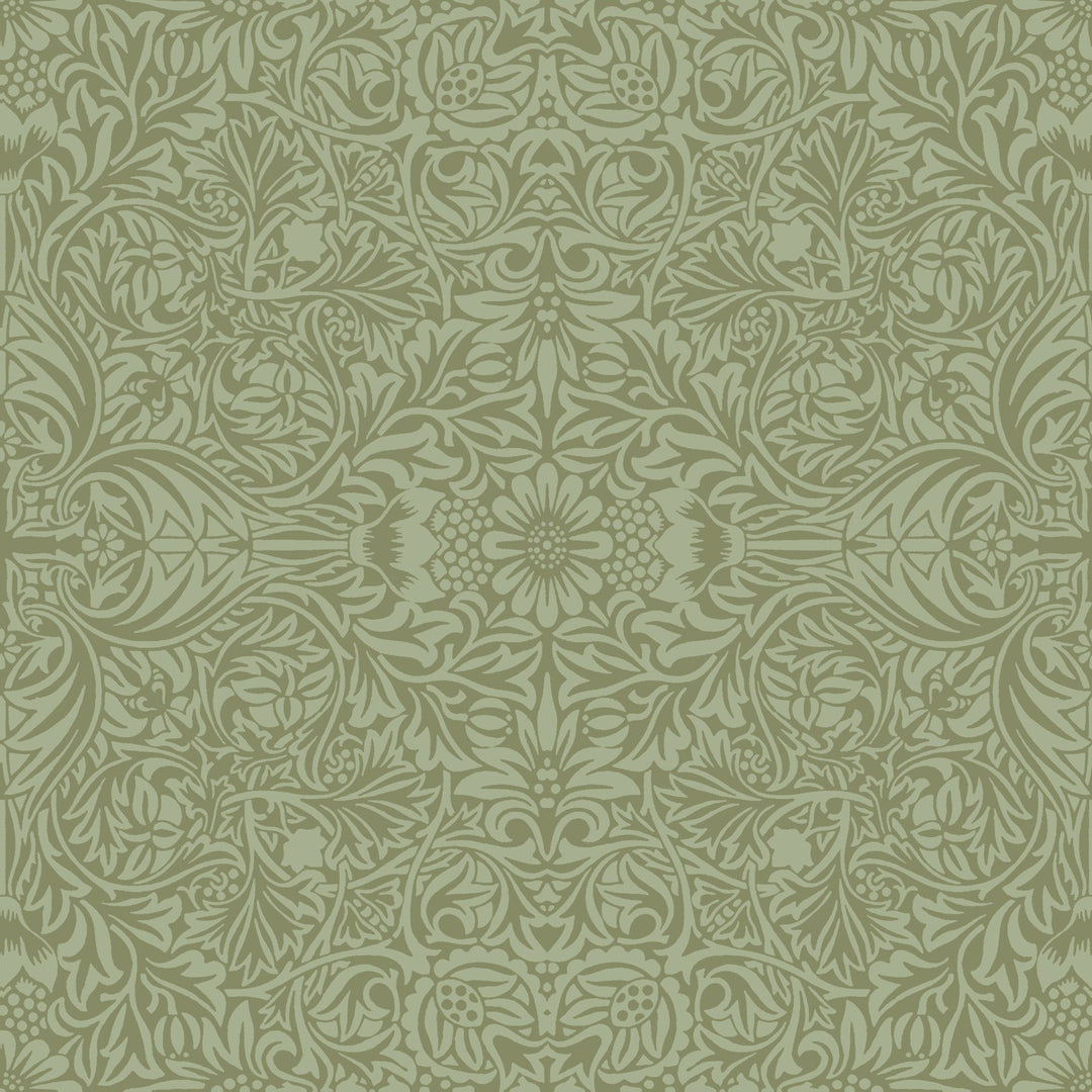 Ceiling Green Intricate Floral Wallpaper by A-Street Prints Designer