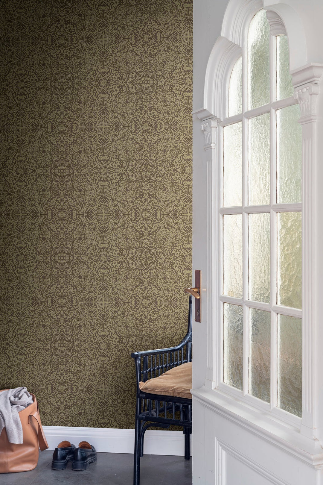 Ceiling Brown Intricate Floral Wallpaper by A-Street Prints Designer