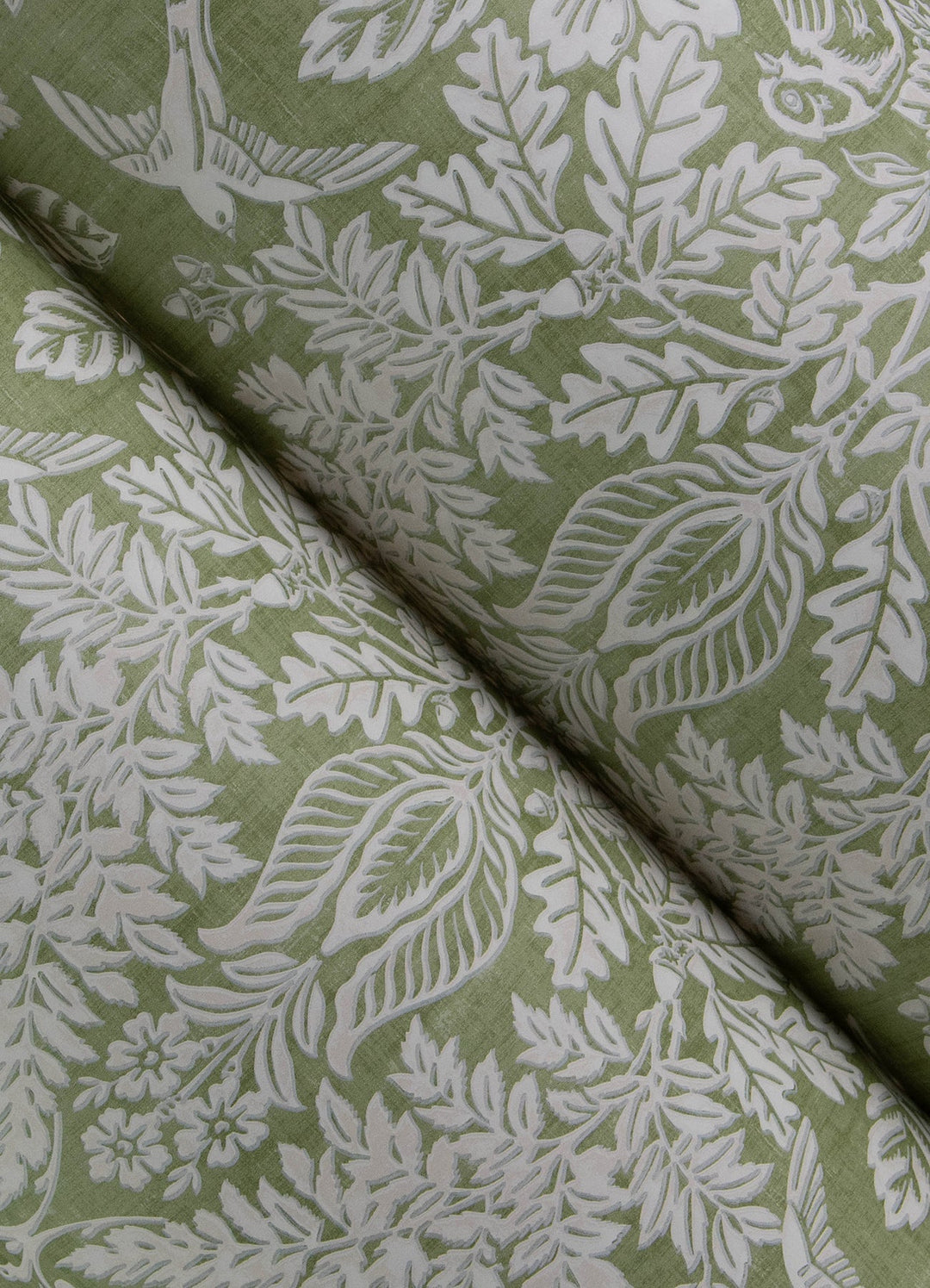 Finch Light Green Woodland Damask Wallpaper by A-Street Prints Designer