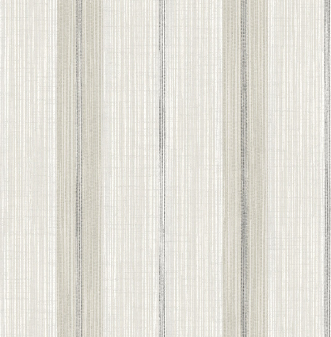 Ames Grey Linen Stripe Wallpaper by A-Street Prints Designer