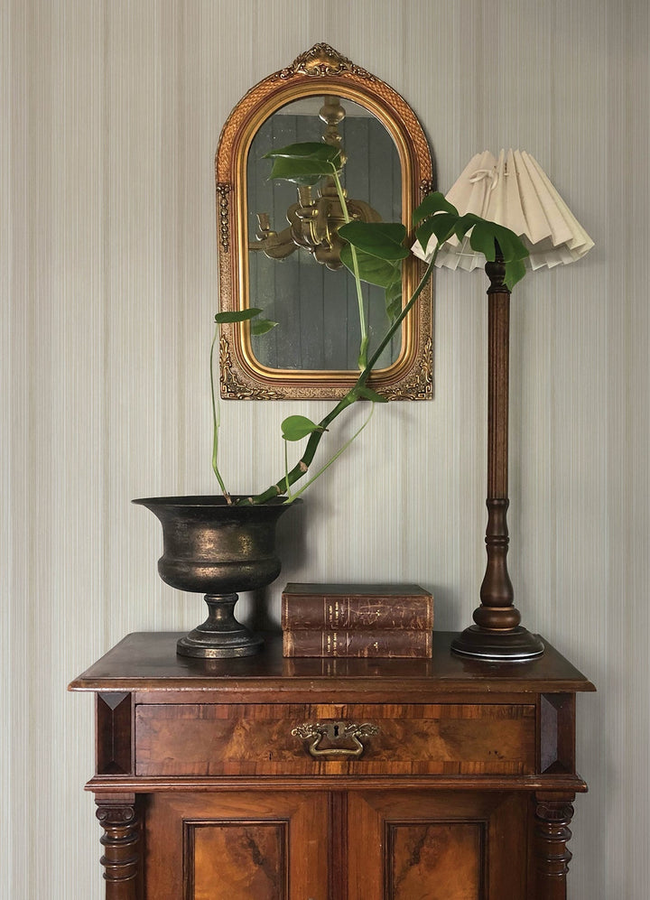 Ames Beige Linen Stripe Wallpaper by A-Street Prints Designer