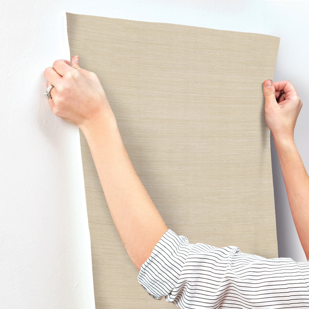 Mycroft Pearl Grasscloth Wallpaper by A-Street Prints Designer