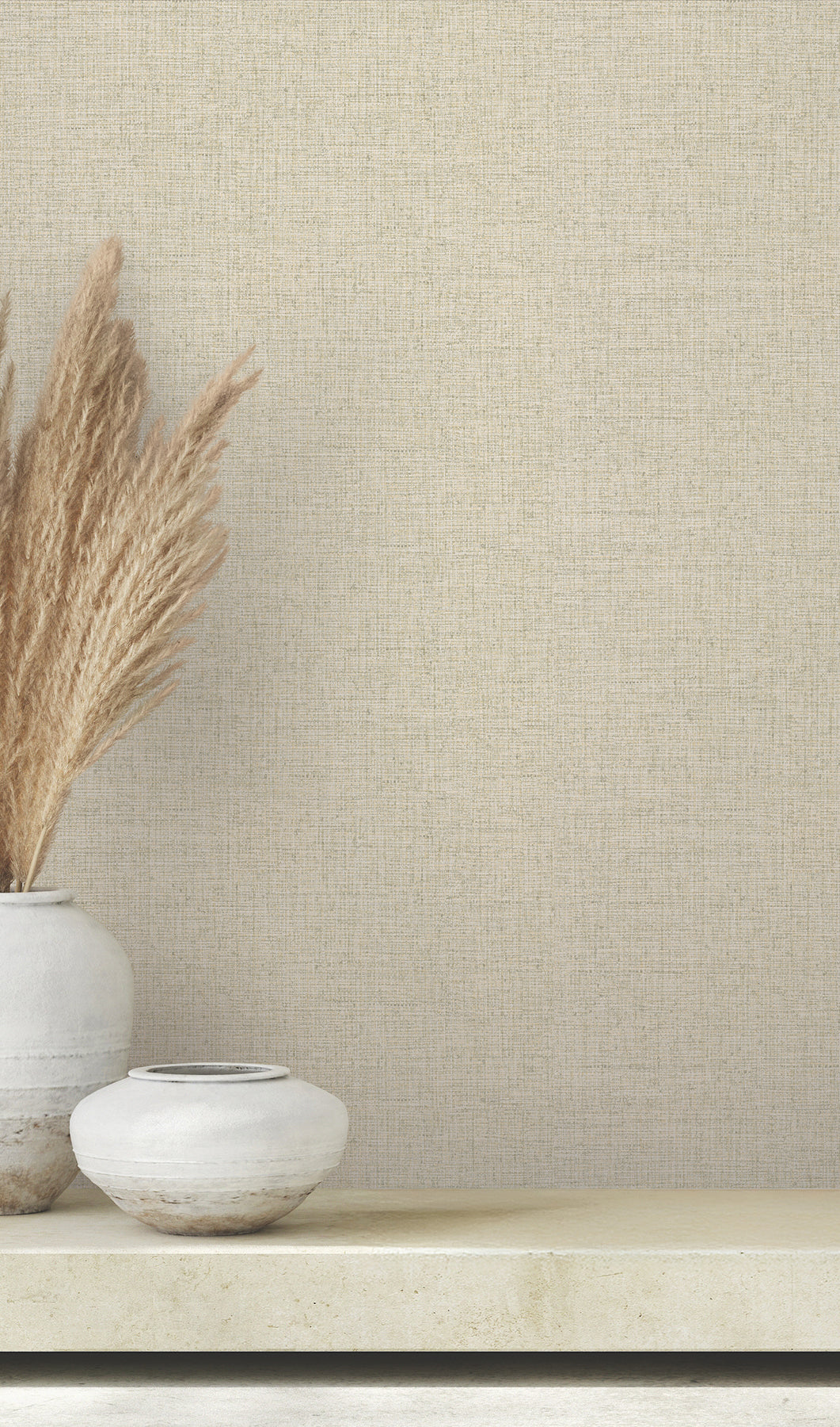 Clarkson Off-White Woven Wallpaper by Warner Designer