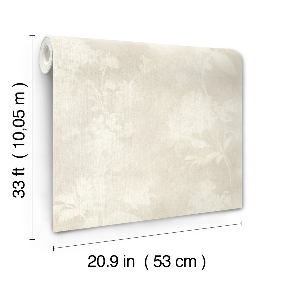 Izara Light Grey Botanical Wallpaper by A-Street Prints Designer