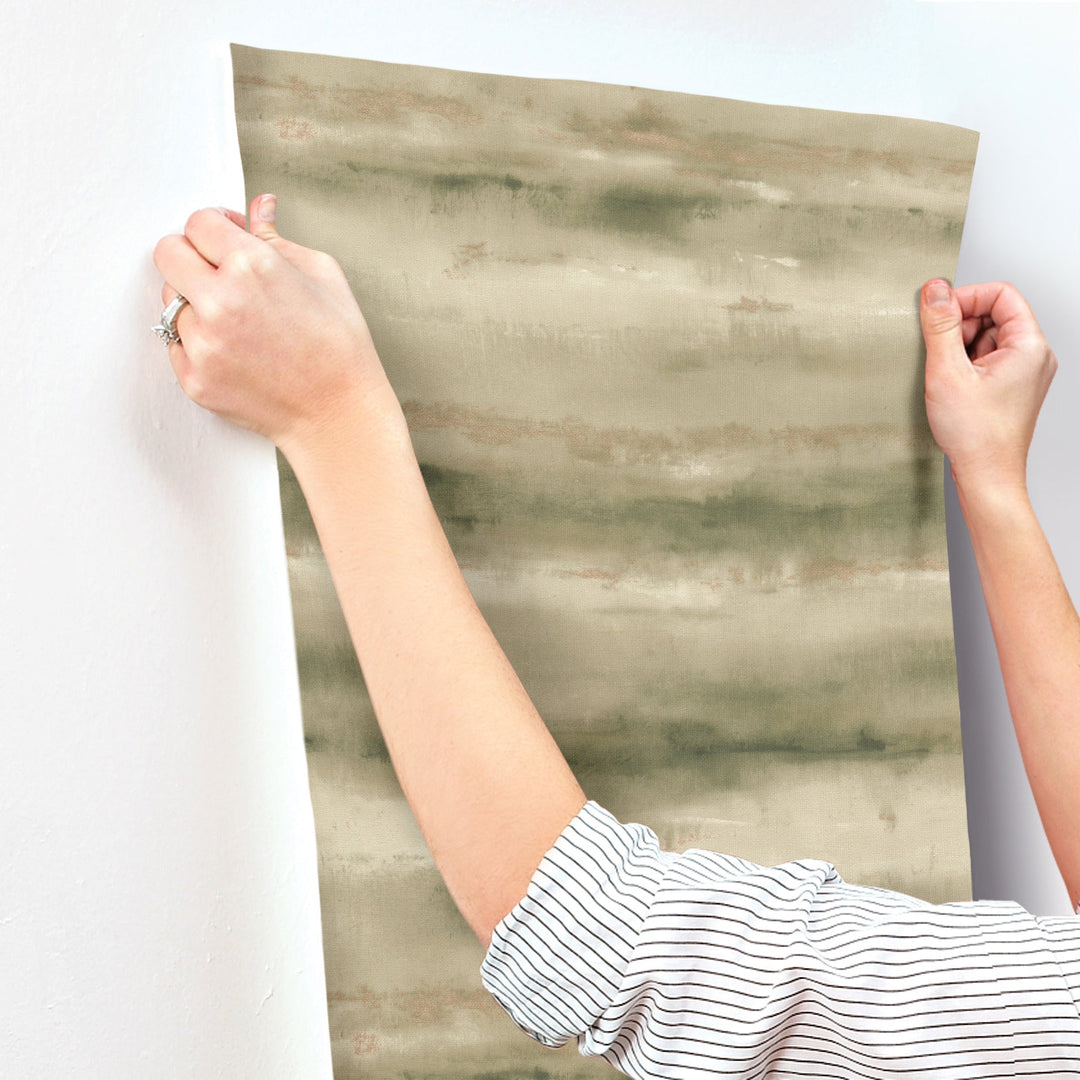 Ayla Green Abstract Stripe Wallpaper by A-Street Prints Designer
