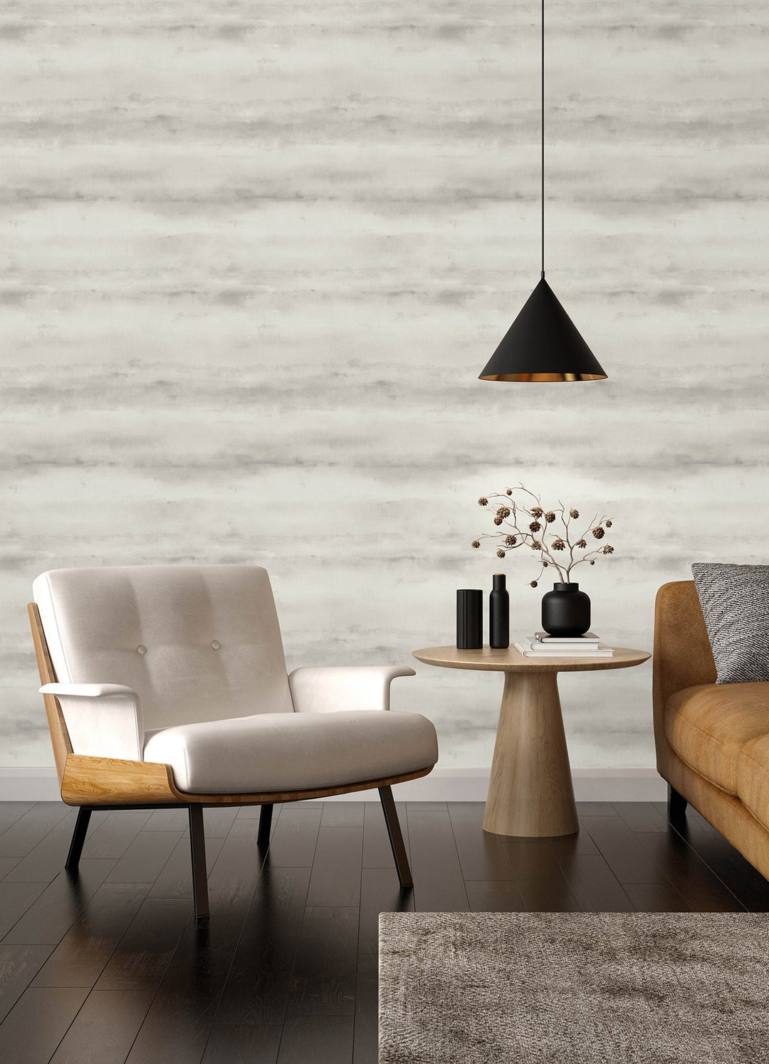 Ayla Grey Abstract Stripe Wallpaper by A-Street Prints Designer