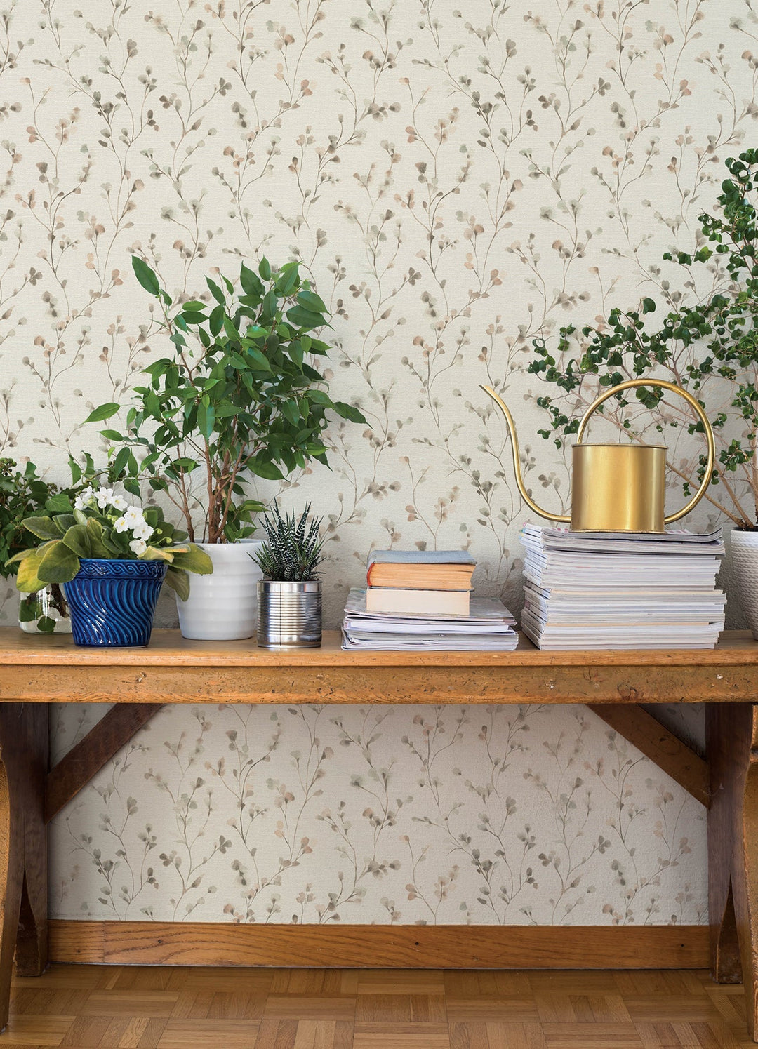 Romy Neutral Springtime Trail Wallpaper by A-Street Prints Designer