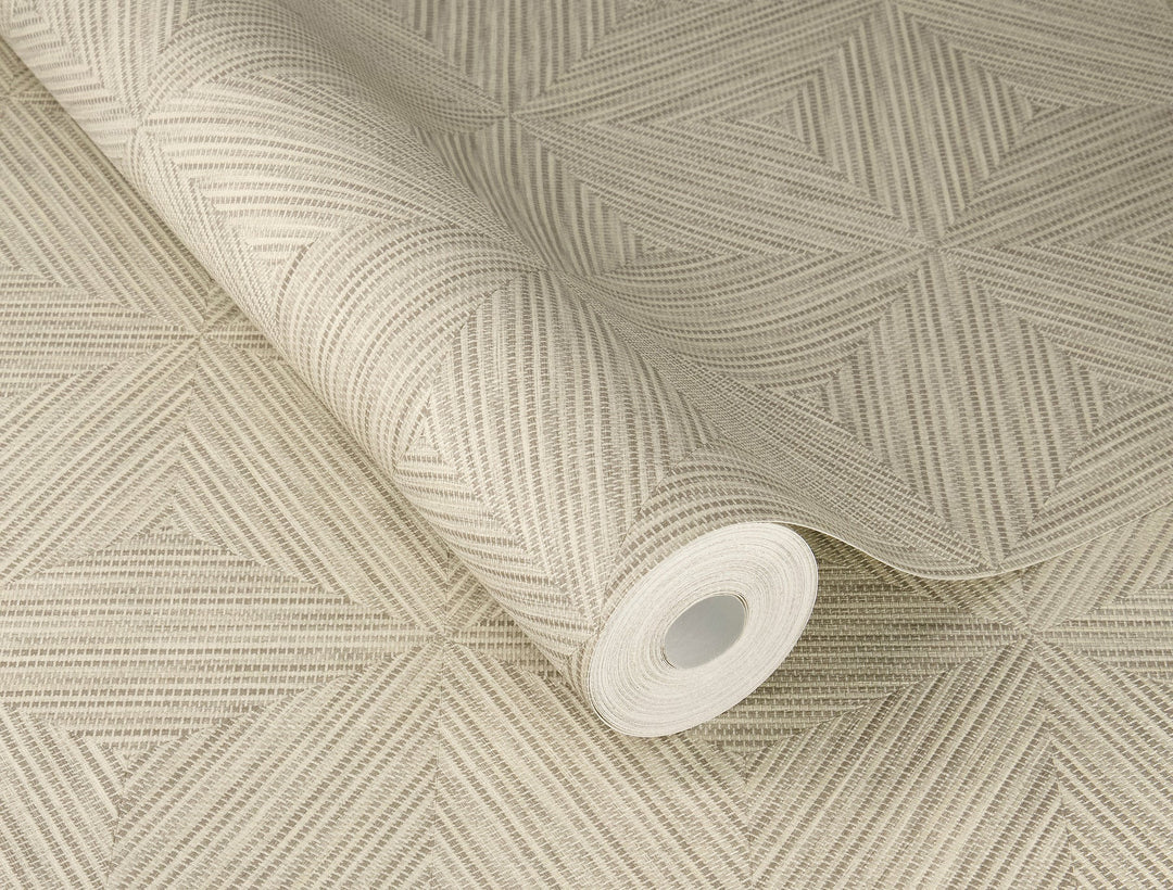 Anara Grey Geo Faux Grasscloth Wallpaper by A-Street Prints Designer