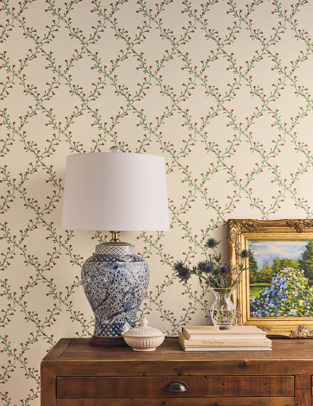 Bellflower Beige Wallpaper by Rifle Paper Co. Designer