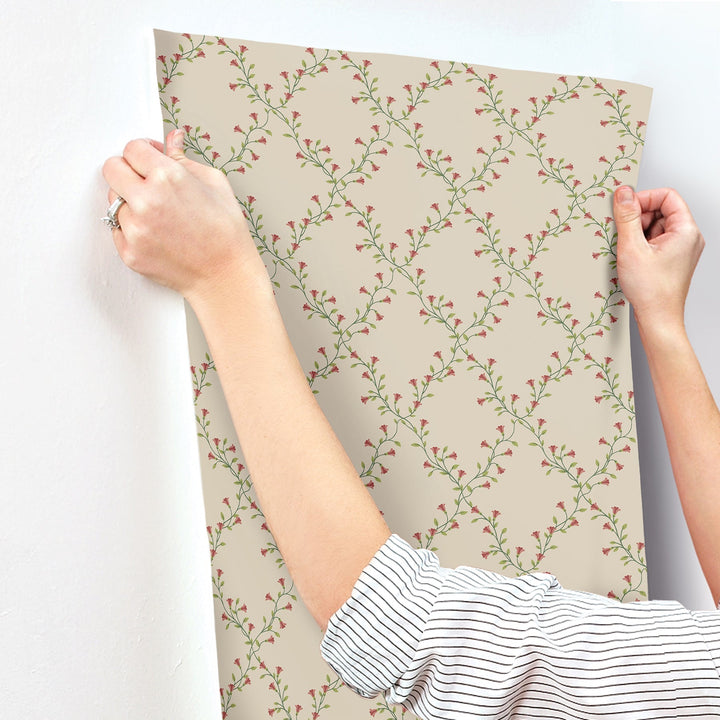 Bellflower Beige Wallpaper by Rifle Paper Co. Designer