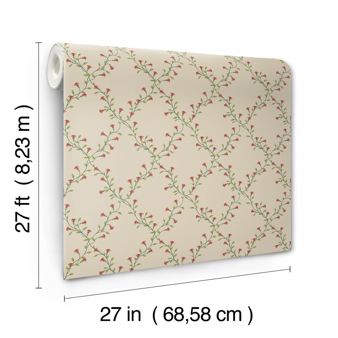 Bellflower Beige Wallpaper by Rifle Paper Co. Designer
