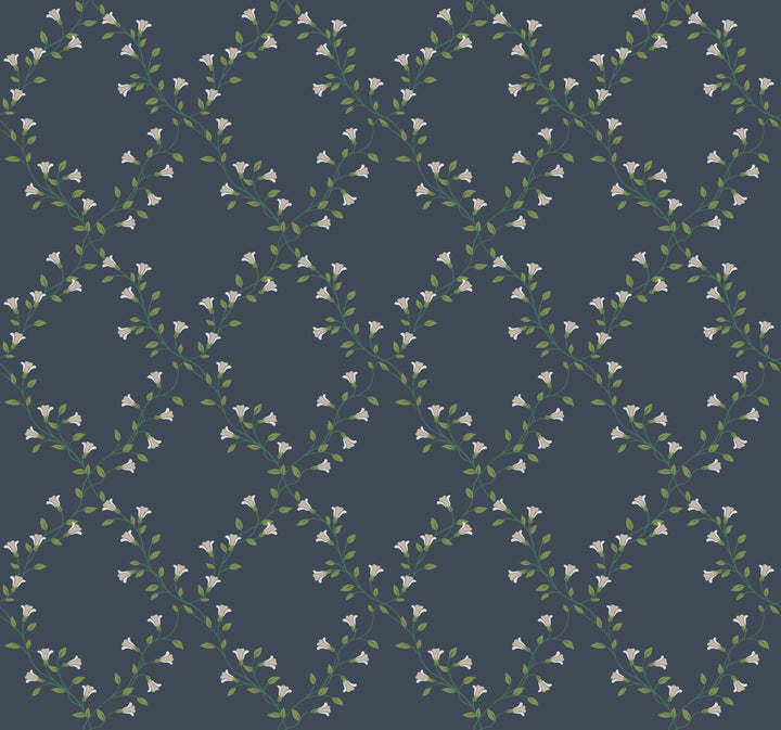 Bellflower Navy Wallpaper by Rifle Paper Co. Designer
