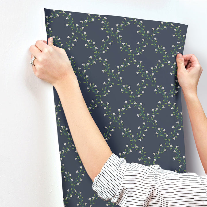 Bellflower Navy Wallpaper by Rifle Paper Co. Designer