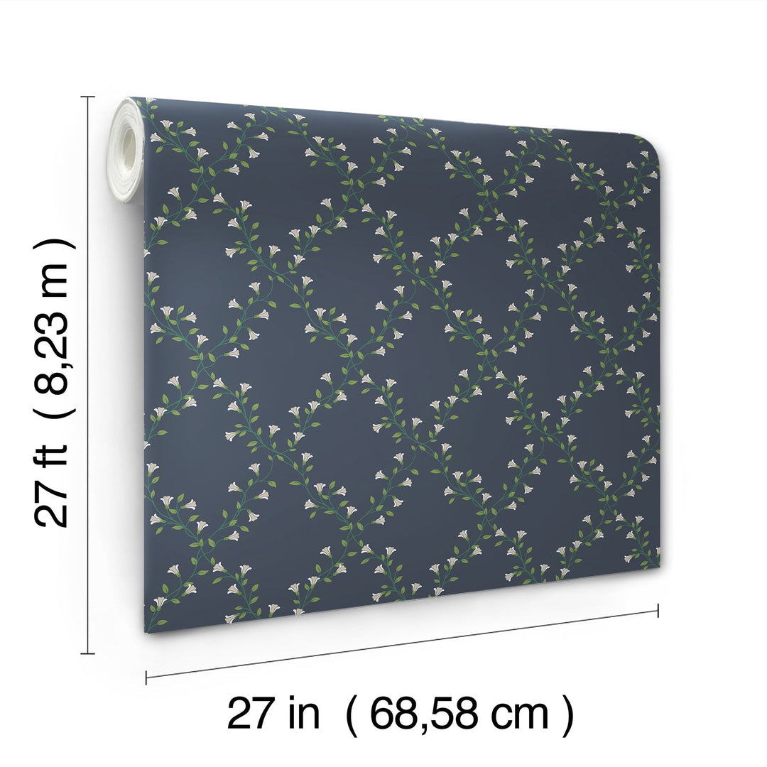 Bellflower Navy Wallpaper by Rifle Paper Co. Designer
