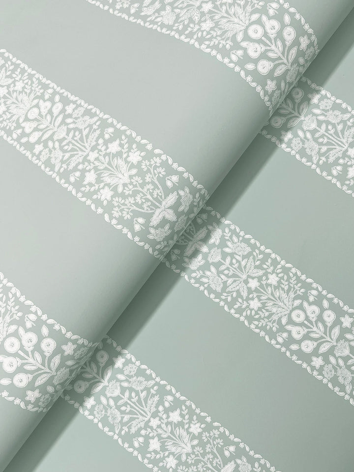 Estee Stripe Slate Wallpaper by Rifle Paper Co. Designer