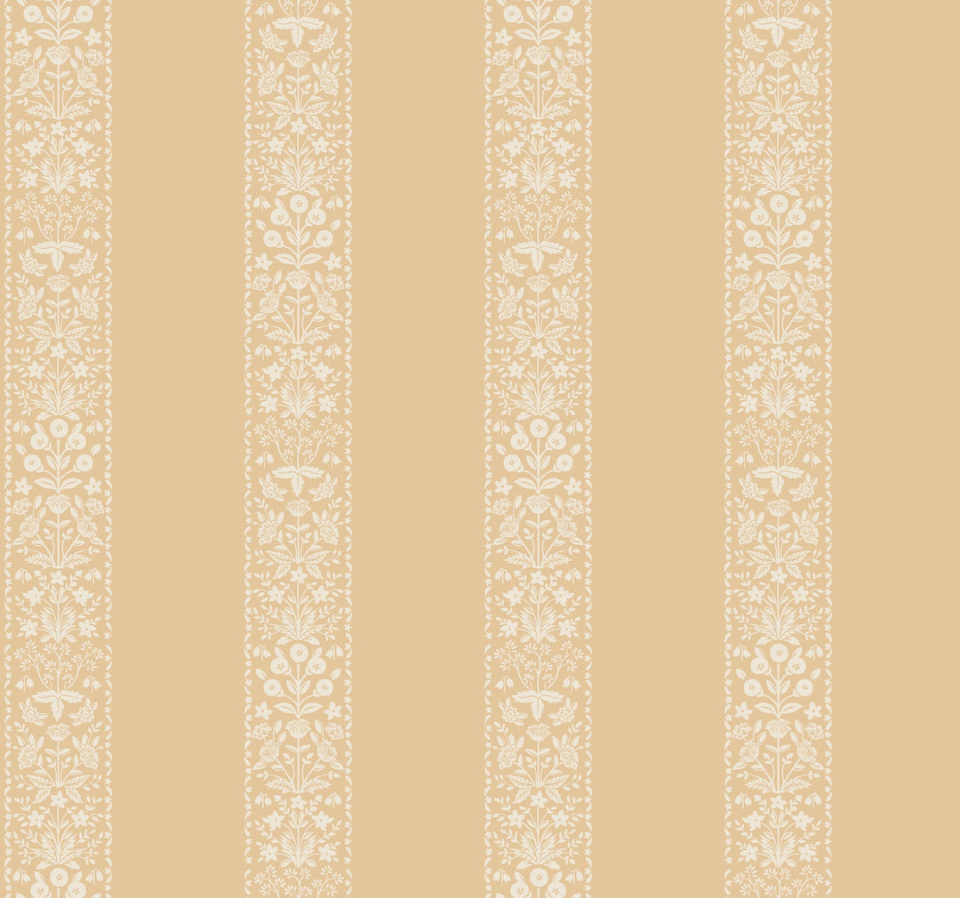 Estee Stripe Gold Wallpaper by Rifle Paper Co. Designer