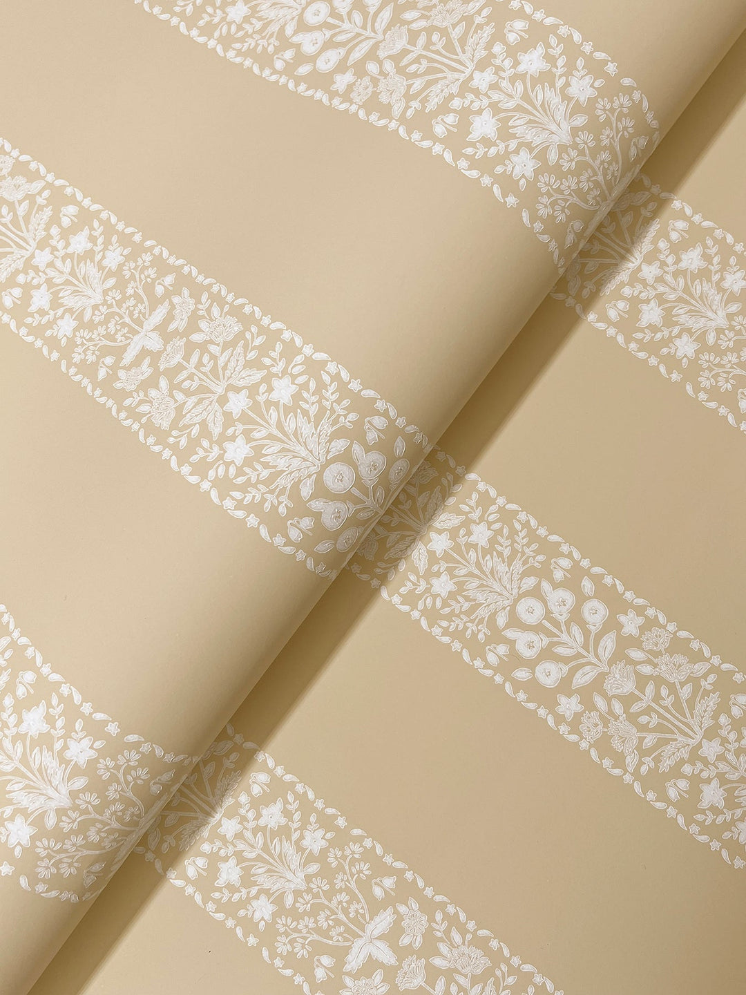 Estee Stripe Gold Wallpaper by Rifle Paper Co. Designer