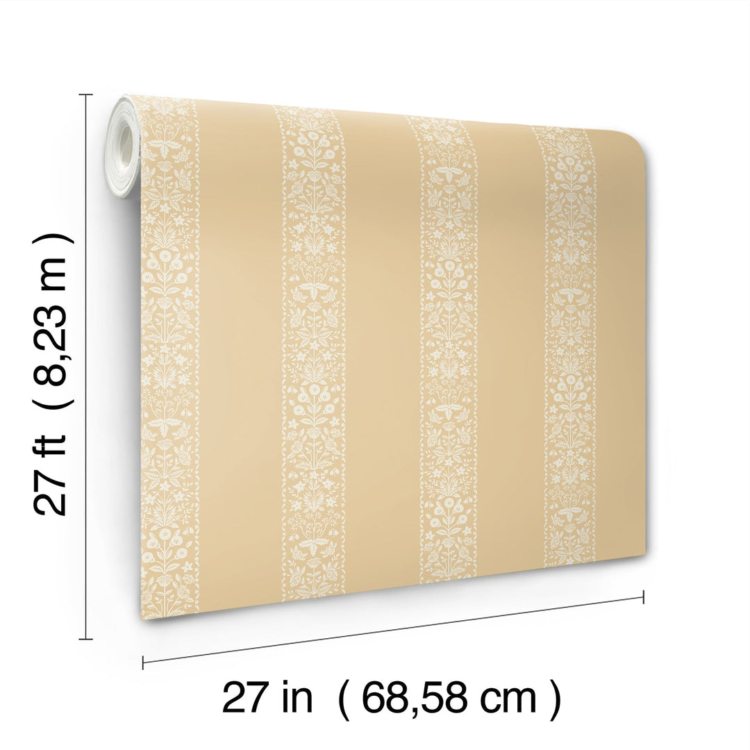 Estee Stripe Gold Wallpaper by Rifle Paper Co. Designer