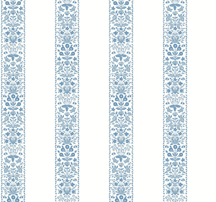 Estee Stripe Blue & White Wallpaper by Rifle Paper Co. Designer