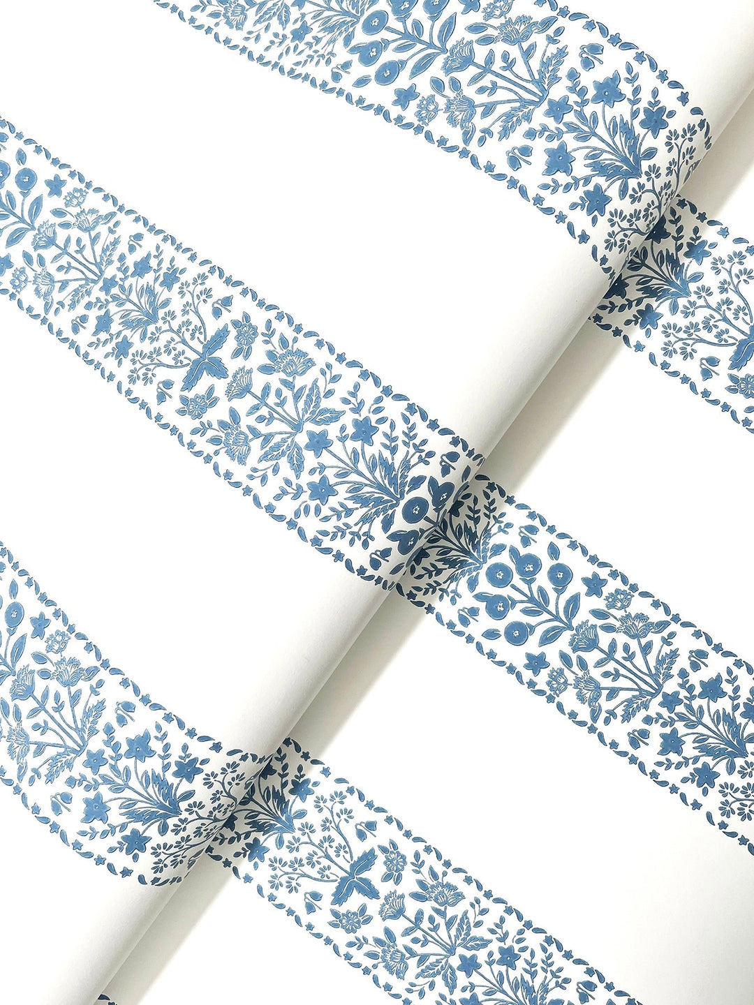 Estee Stripe Blue & White Wallpaper by Rifle Paper Co. Designer