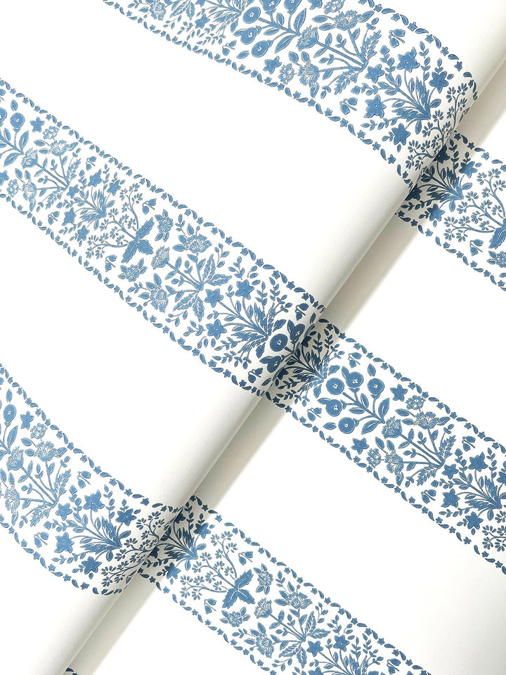 Estee Stripe Blue & White Wallpaper by Rifle Paper Co. Designer