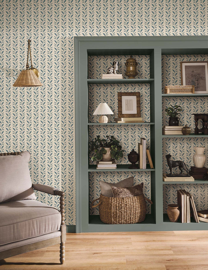 Seagrass Slate & Linen Wallpaper by Rifle Paper Co. Designer
