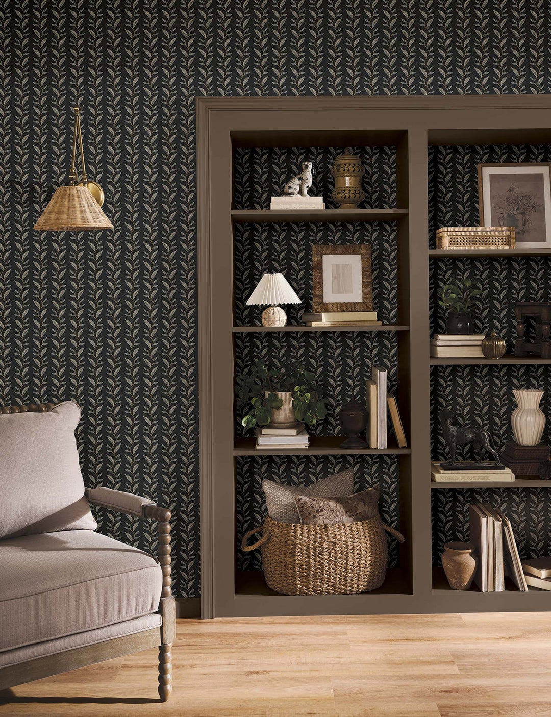 Seagrass Black Wallpaper by Rifle Paper Co. Designer