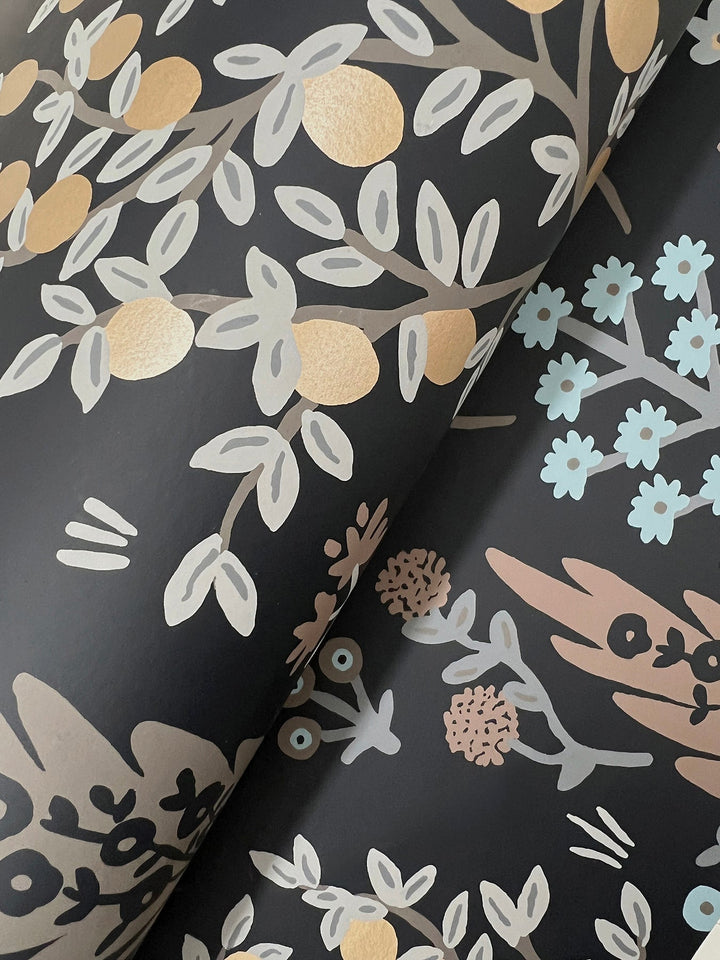 Fenna Black Wallpaper by Rifle Paper Co. Designer
