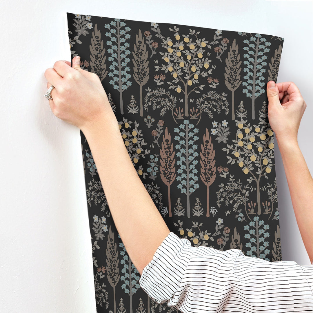 Fenna Black Wallpaper by Rifle Paper Co. Designer