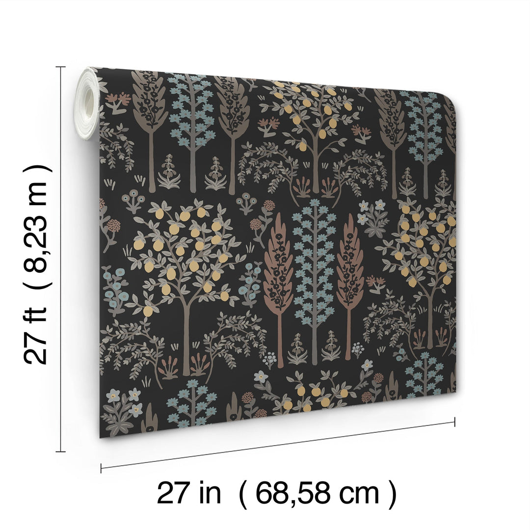 Fenna Black Wallpaper by Rifle Paper Co. Designer