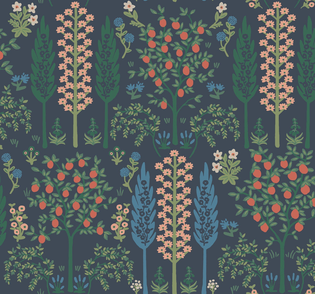 Fenna Navy Multi Wallpaper by Rifle Paper Co. Designer