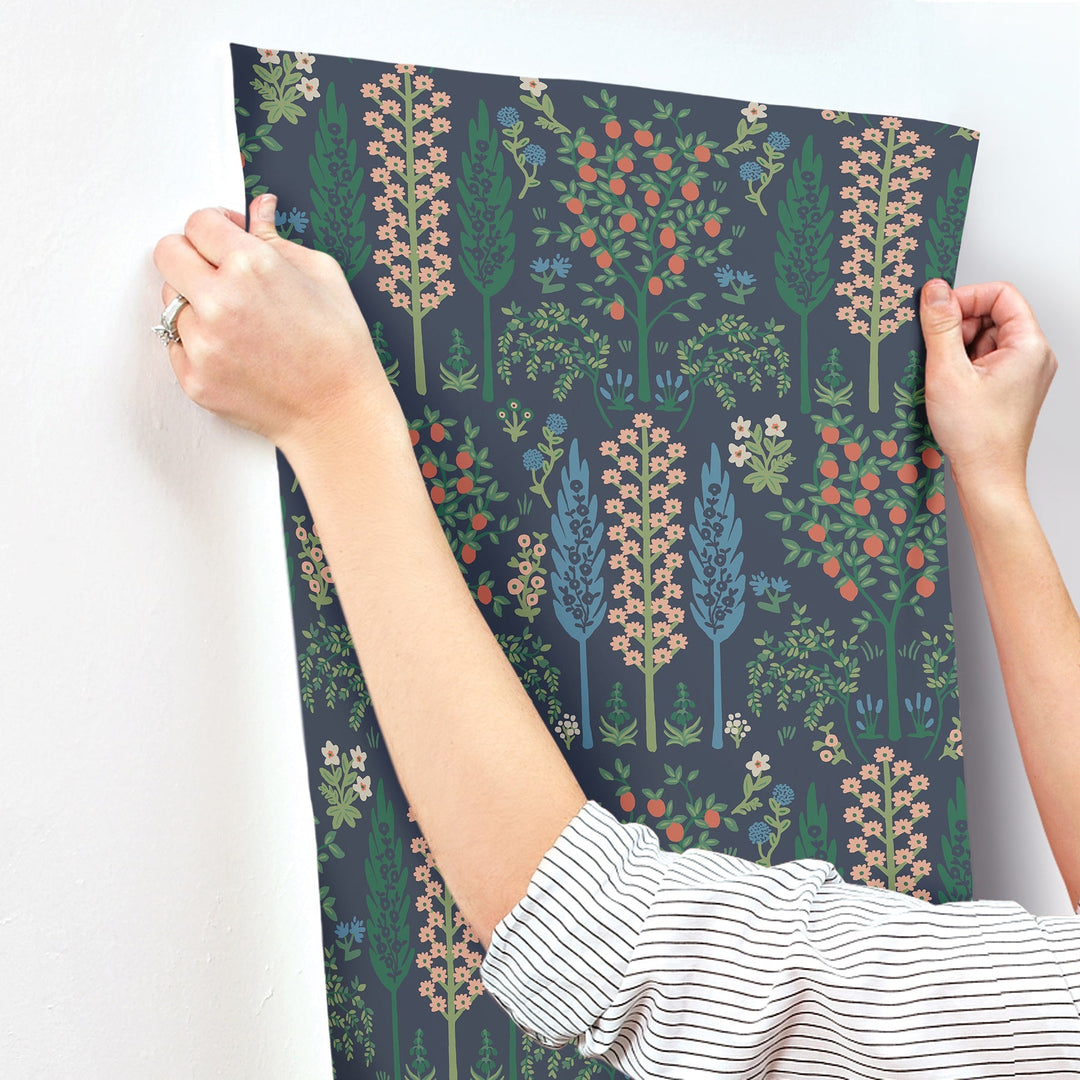 Fenna Navy Multi Wallpaper by Rifle Paper Co. Designer