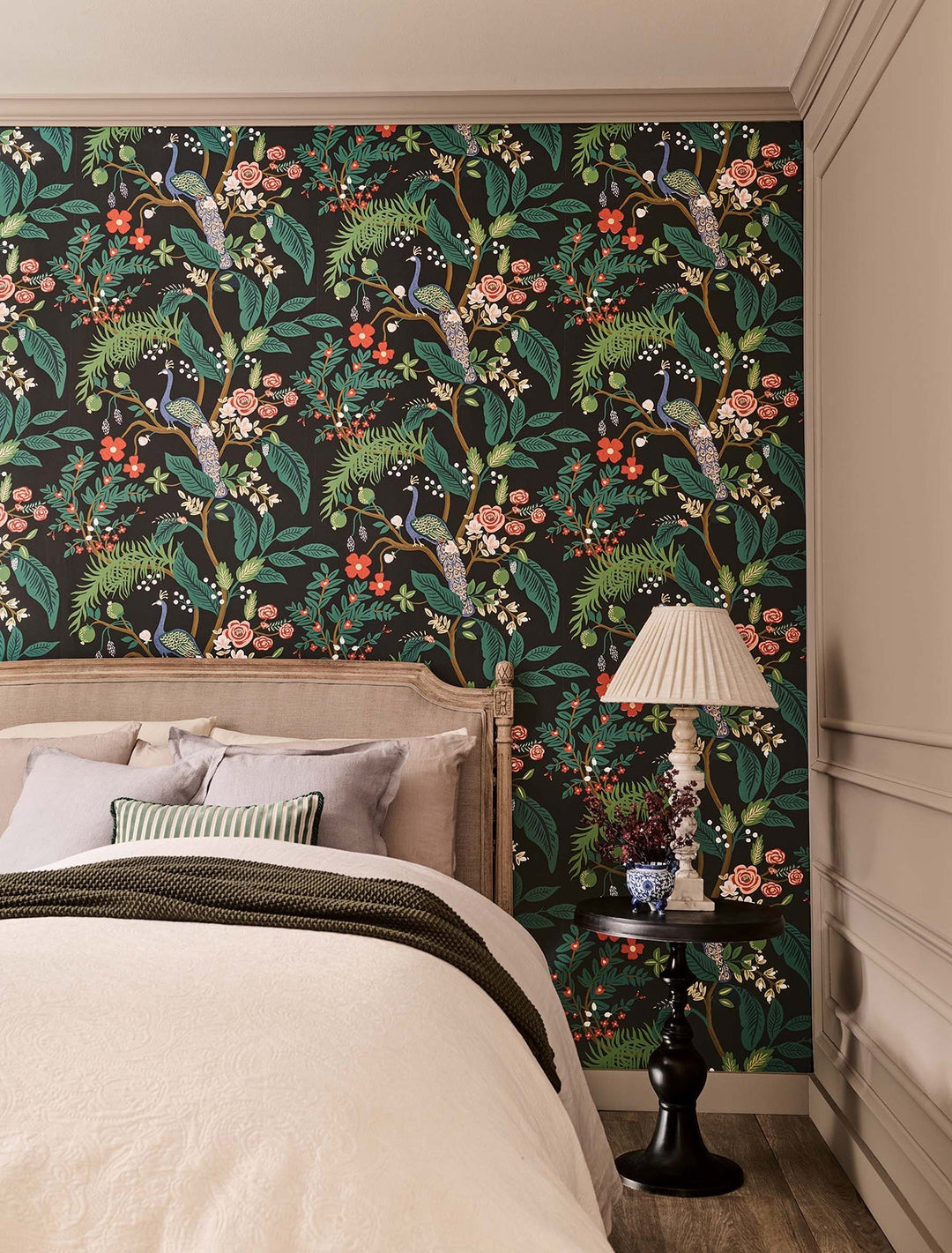 Peacock Charcoal Wallpaper by Rifle Paper Co. Designer