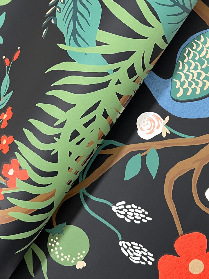 Peacock Charcoal Wallpaper by Rifle Paper Co. Designer