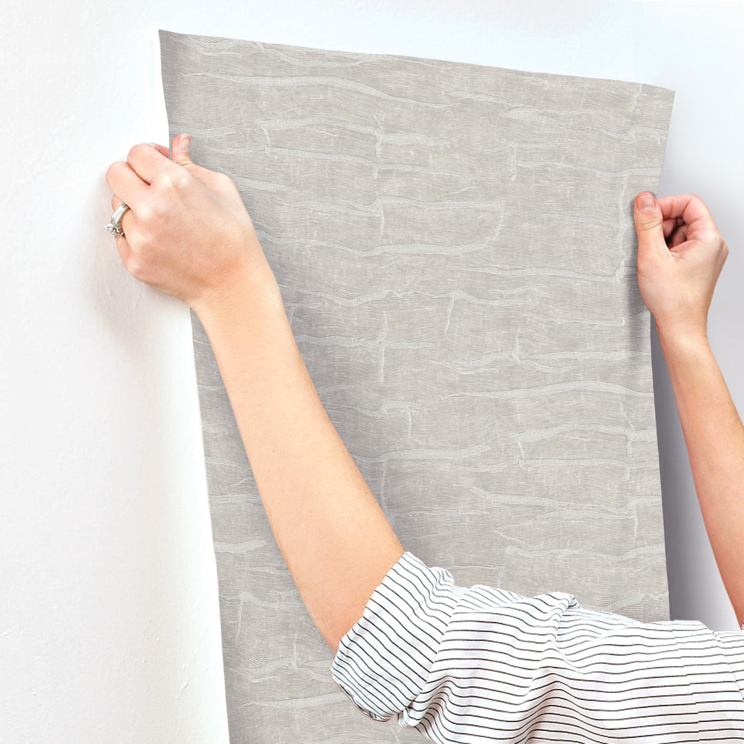 Sculpted Burlap Grey Textured Wallpaper by York Wallcoverings Designer