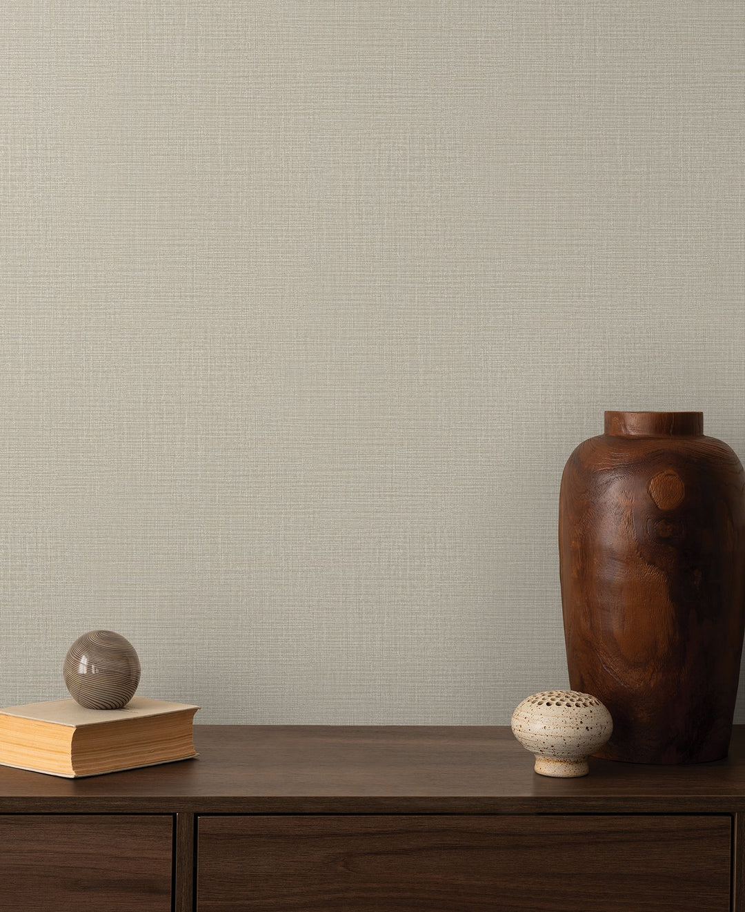 Georgette Light Brown Faux Fabric Wallpaper by York Wallcoverings Designer