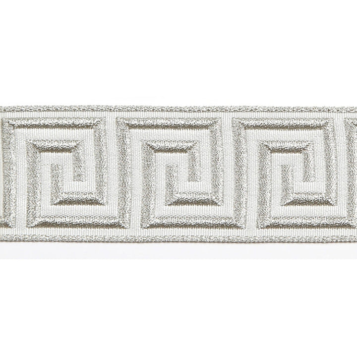 Hellenic Key Jacquard Tape Oyster by Europatex Designer Fabric Hellenic 62% Fibranne, 38% Rayon 2.00 inches - Swanky Fabrics -