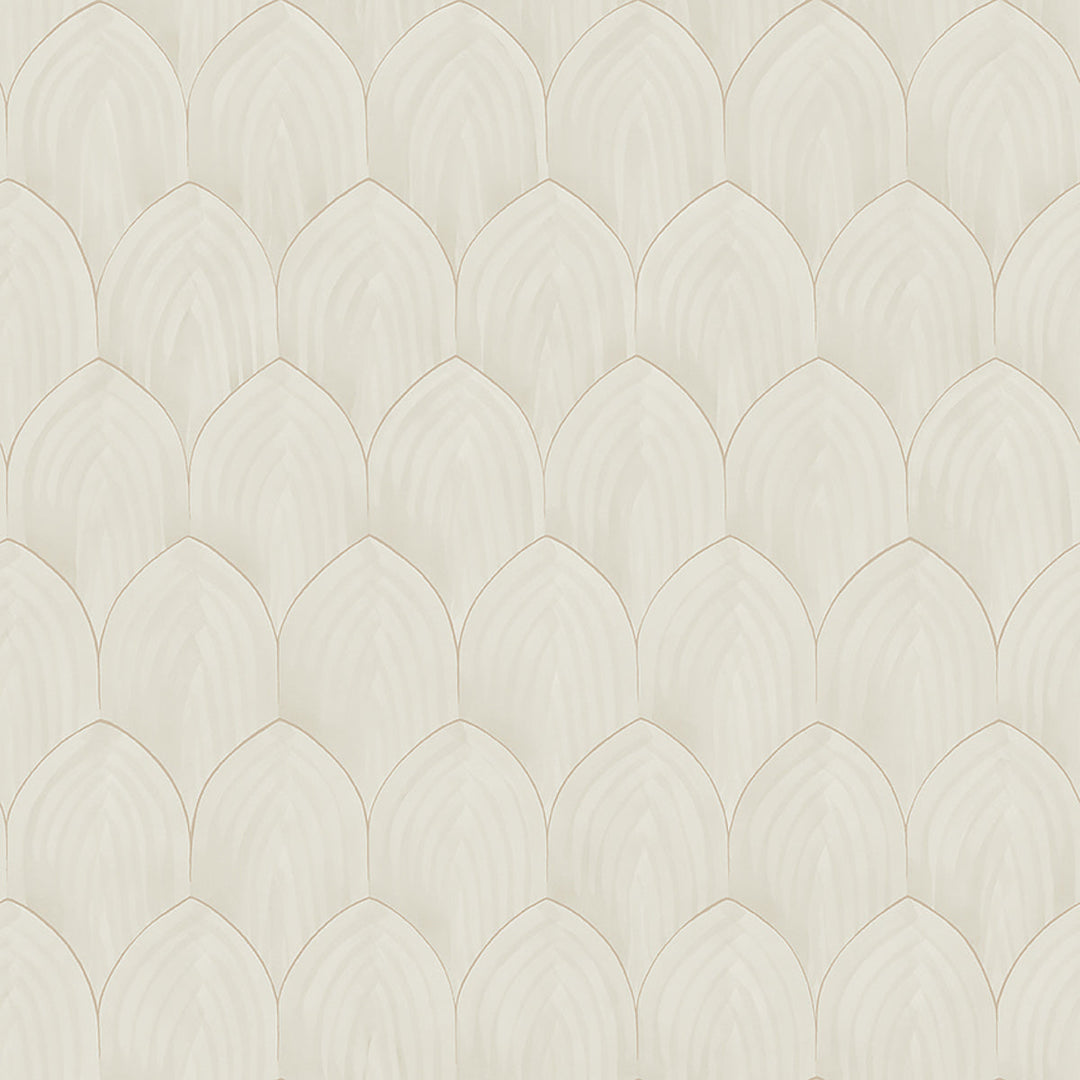 Schumacher Wallcovering Golden Arches - Stone And Gold
