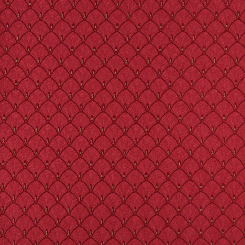 4302 Ruby Fan by Charlotte Designer Fabric Uptown Jacquards V 55% Cotton, 45% Polyester Asia Exceeds 70,000 Wyzenbeek Rubs (Heavy Duty) Horizontal: 1.75" x Vertical: 1.75" 54 Inches - Swanky Fabrics -