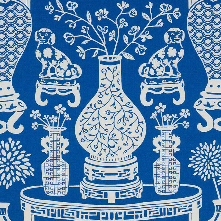 Hellene Blue 178550 by Schumacher Designer Fabric Step Lively 27.5" - Swanky Fabrics -